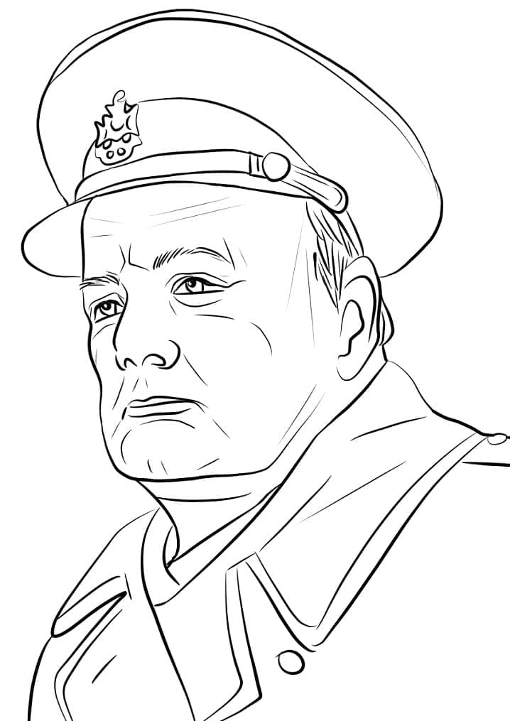 Desenho deWinston Churchill 2 para colorir