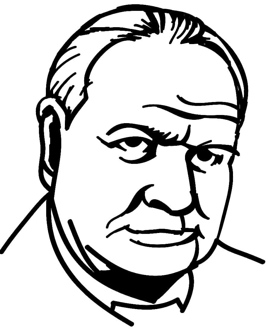 Desenho deWinston Churchill 3 para colorir