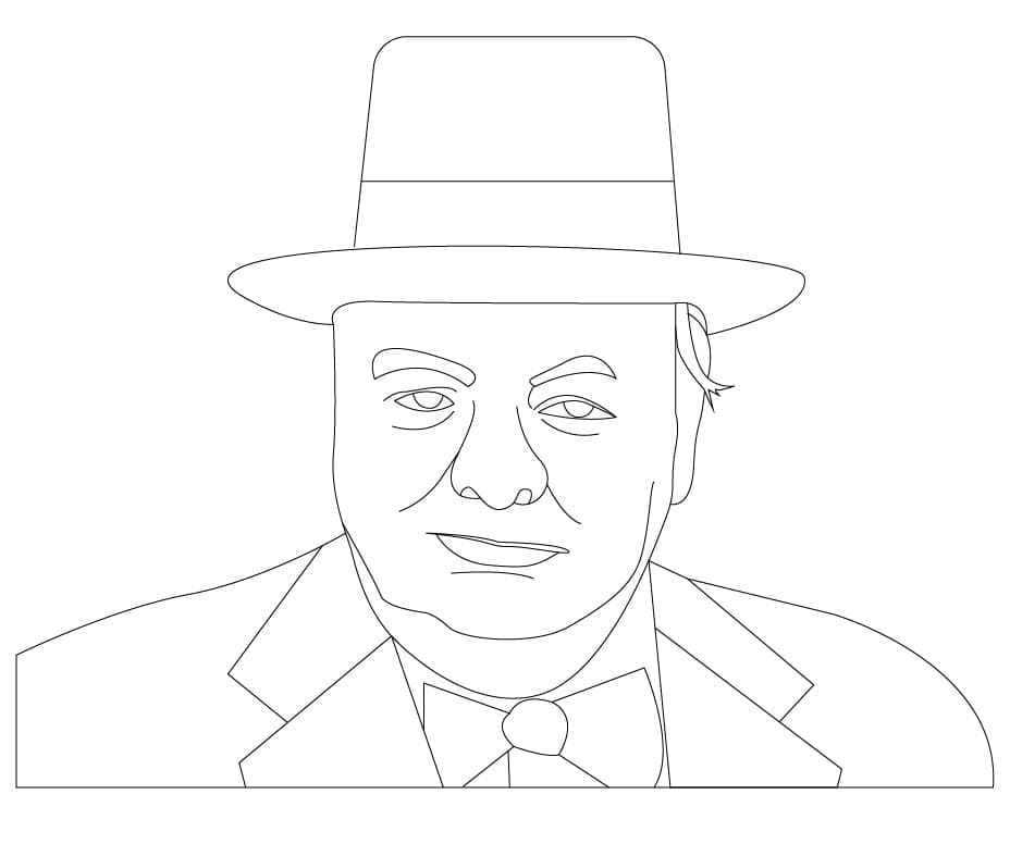 Desenho deWinston Churchill 4 para colorir