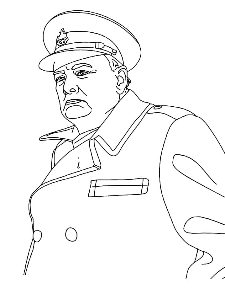 Desenho deWinston Churchill 5 para colorir