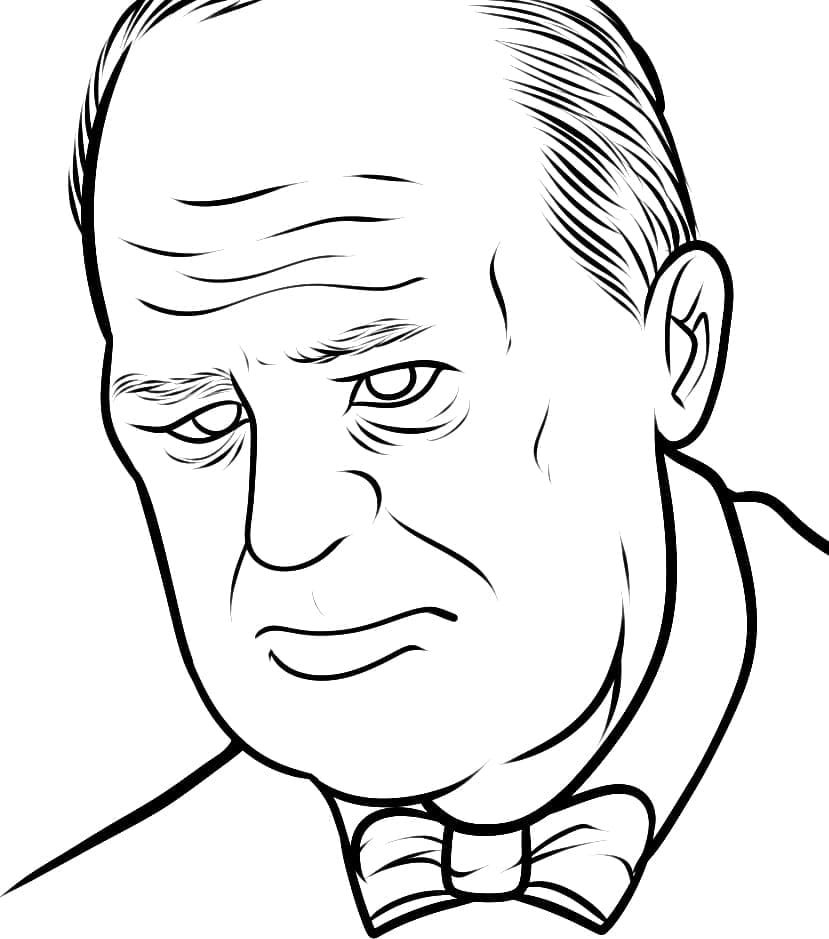 Desenho deWinston Churchill 7 para colorir