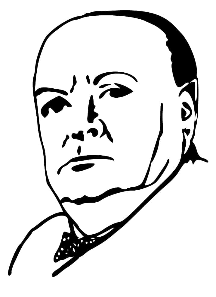 Desenho deWinston Churchill 8 para colorir