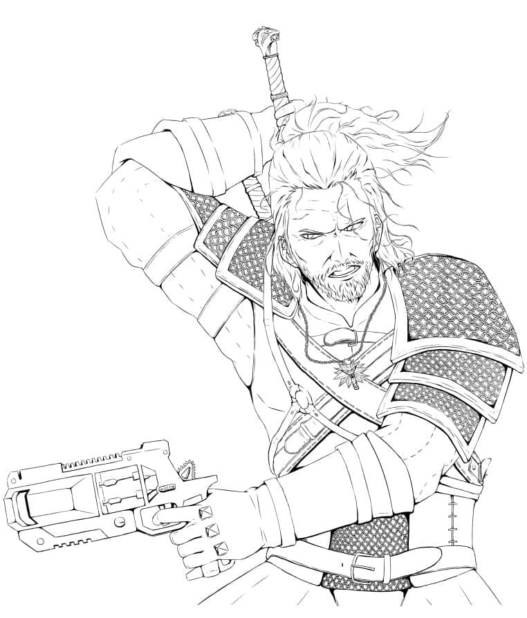 Desenho deWitcher 17 para colorir