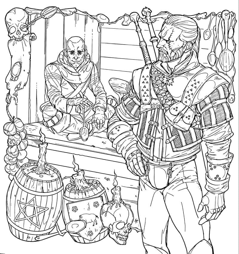 Desenho deWitcher 18 para colorir