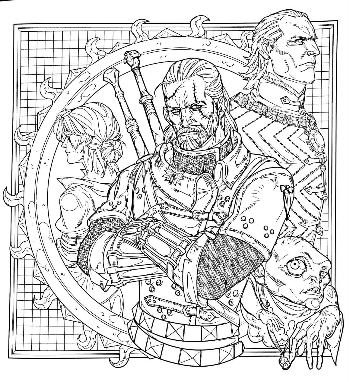 Desenho deWitcher 3 para colorir