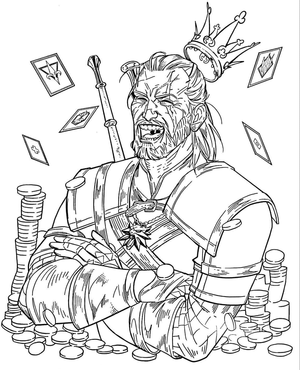 Desenho deWitcher 5 para colorir