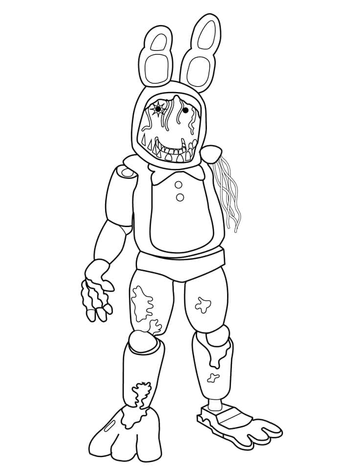 Desenho deWithered Bonnie de FNAF para colorir