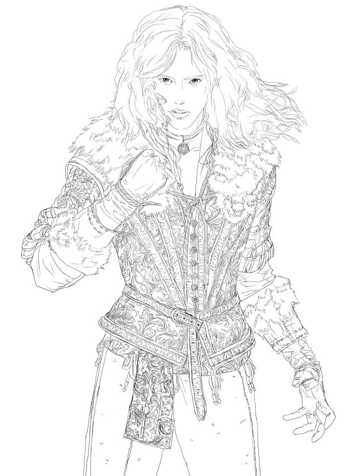 Desenho deYennefer de Witcher para colorir