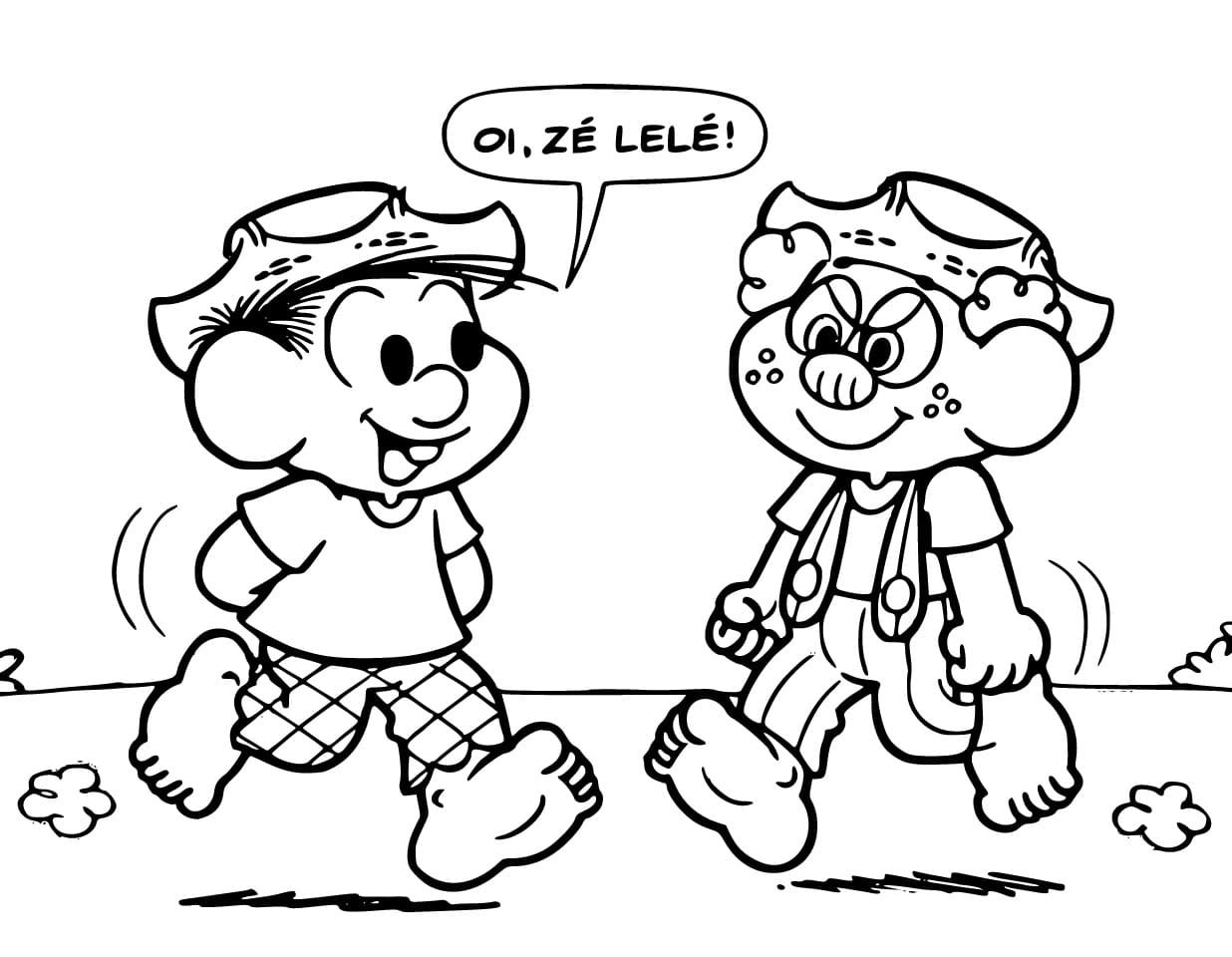 Desenho deZé Lelé e Chico Bento para colorir