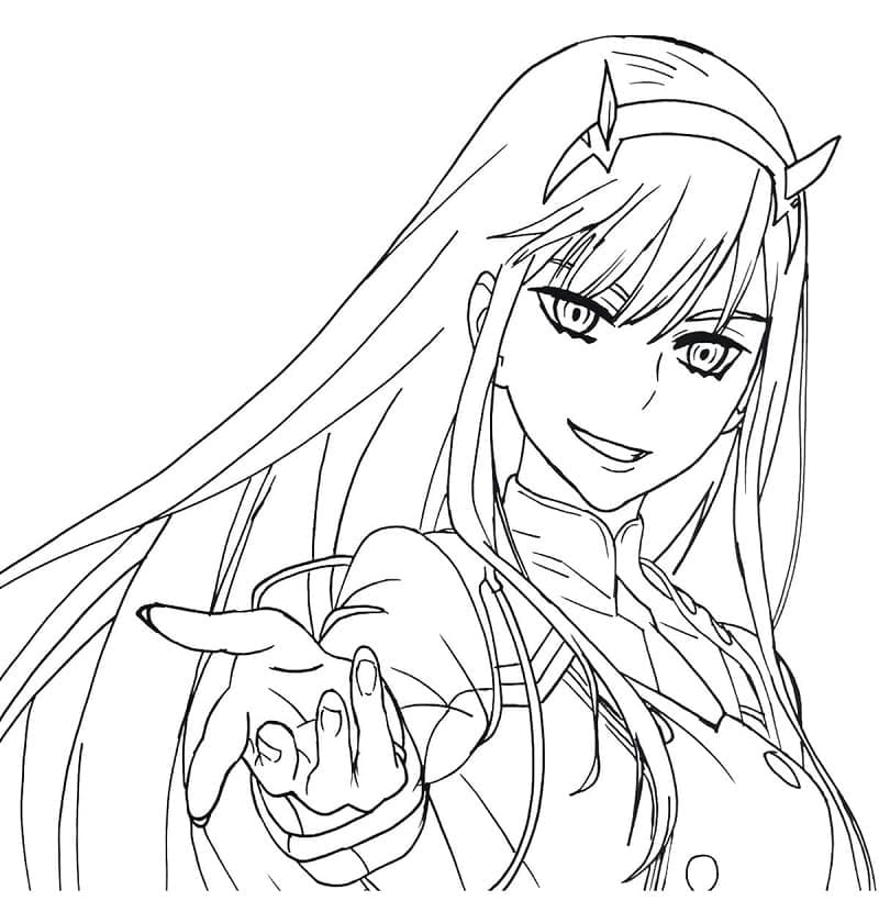 Desenho deZero Two Alegre para colorir