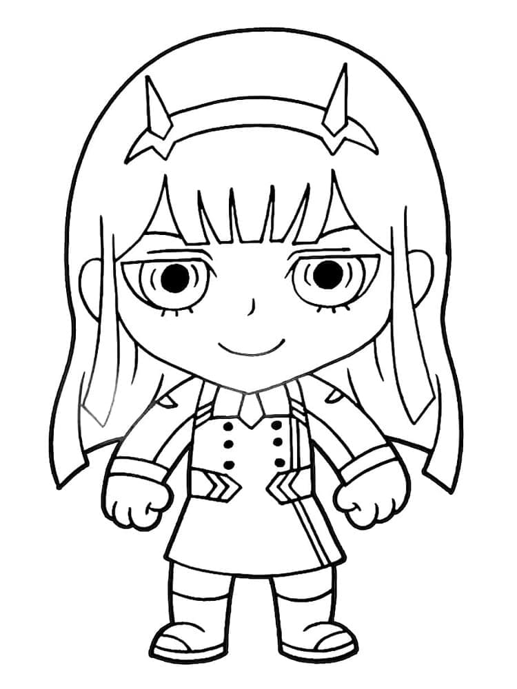 Desenho deZero Two Chibi para colorir