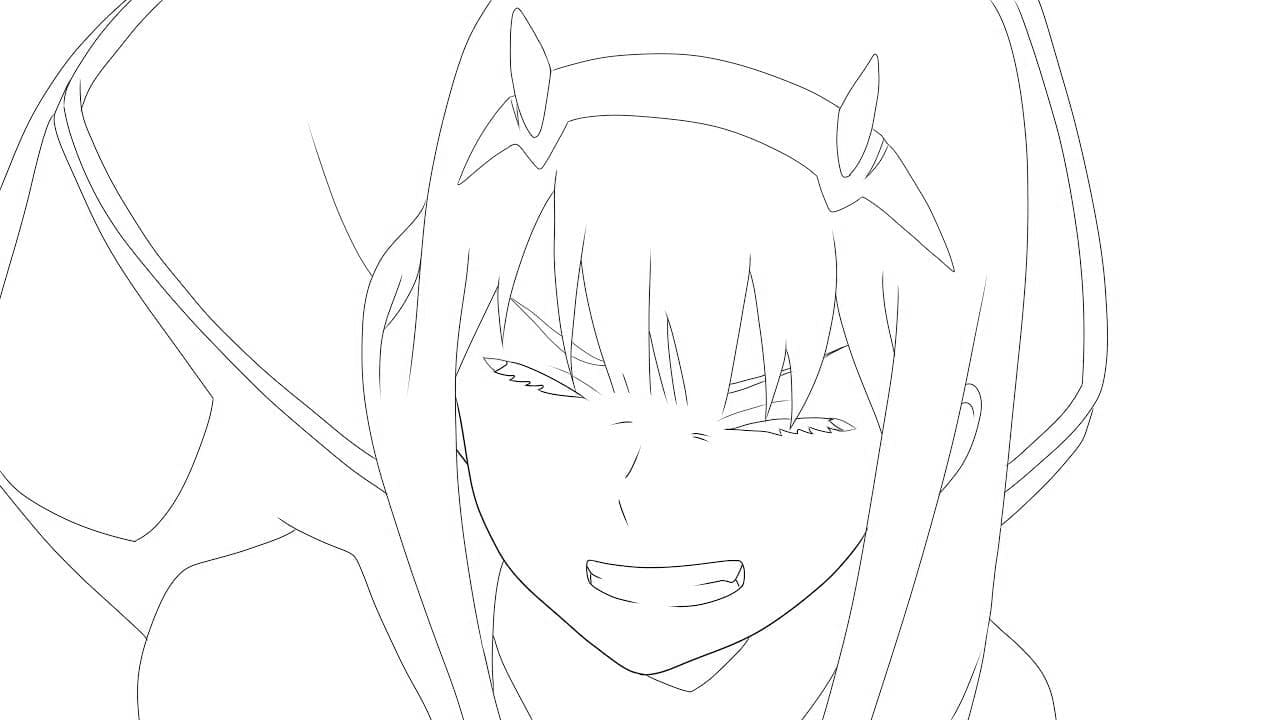 Desenho deZero Two Sorridente para colorir