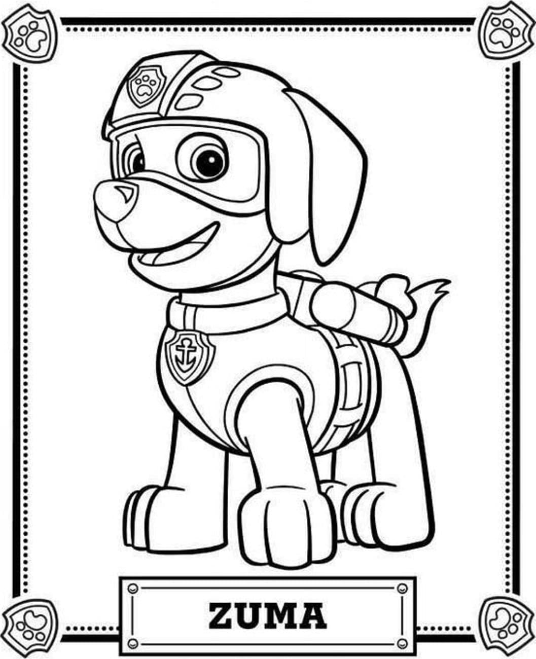 Desenho deZuma Patrulha Canina Adorável para colorir