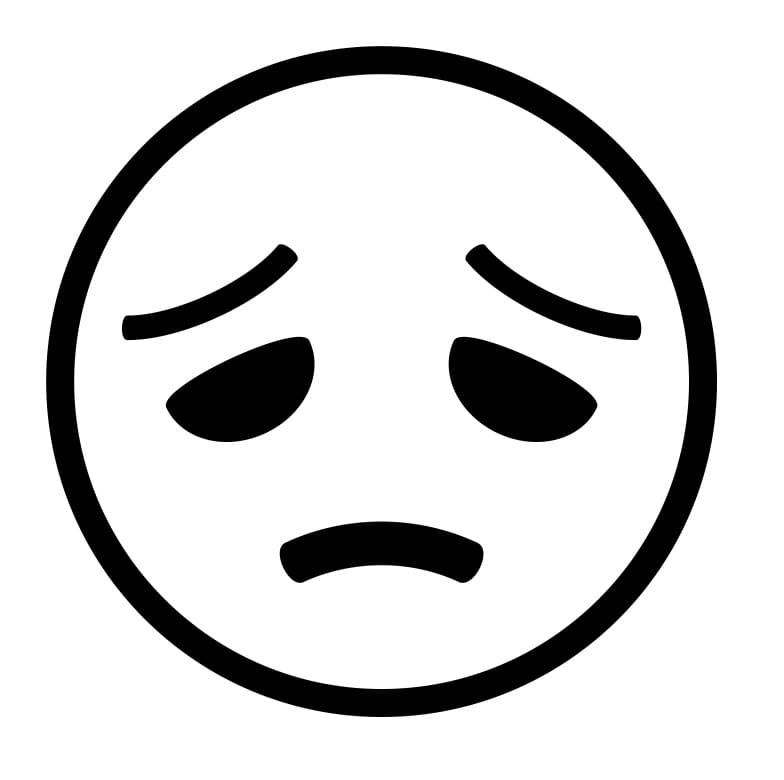 Desenho deRosto Desapontado Emoji Triste para colorir