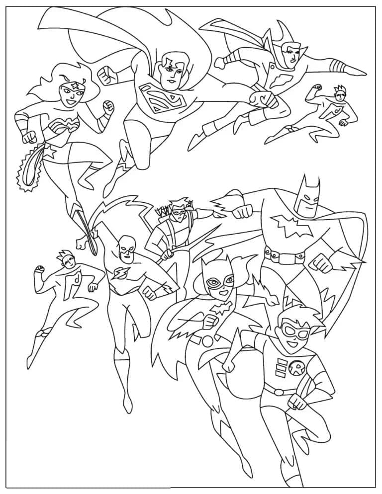 Desenho deDC Comics Liga da Justiça para colorir