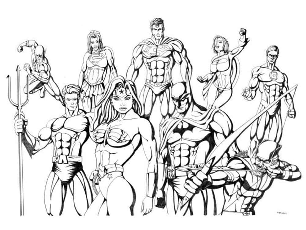 Desenho deLiga da Justiça DC Comics para colorir