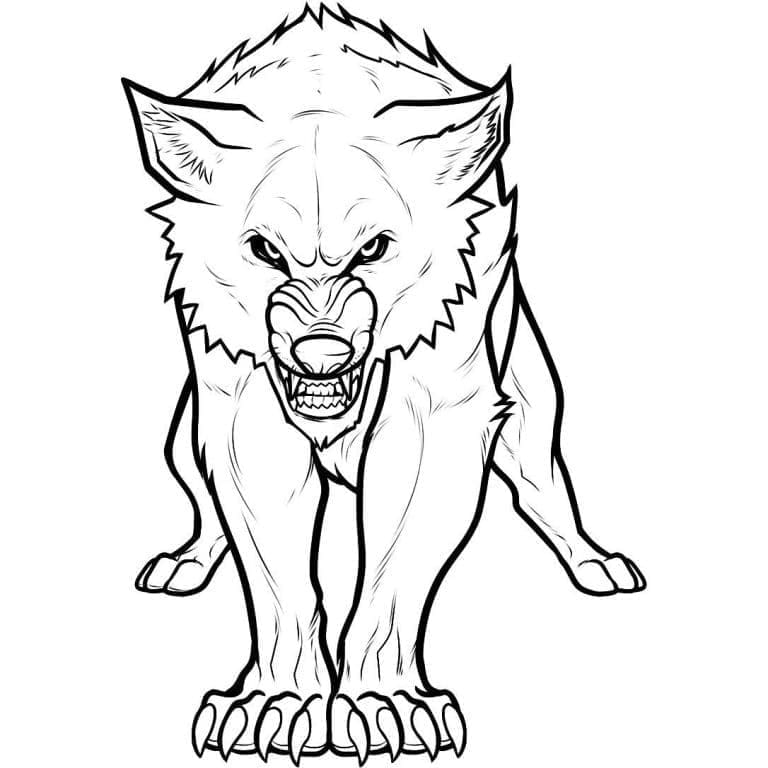 Desenho de Lobo Assustador para colorir