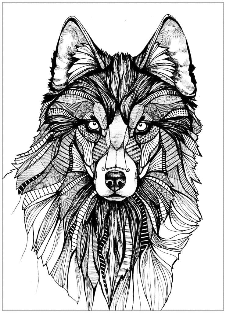 Desenho de Lobo Maravilhoso para colorir