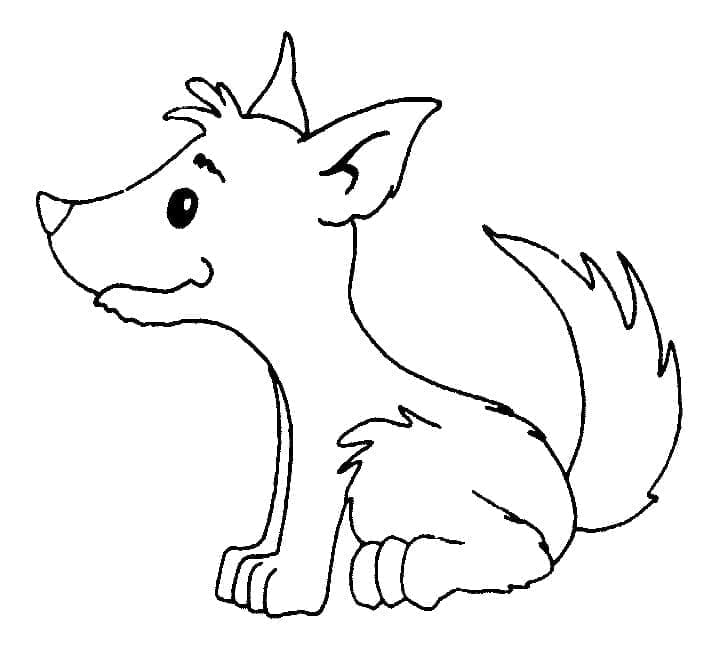 Desenho de Um Filhote de Lobo para colorir