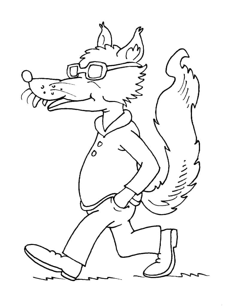 Desenho de Um Lobo de Desenho Animado para colorir