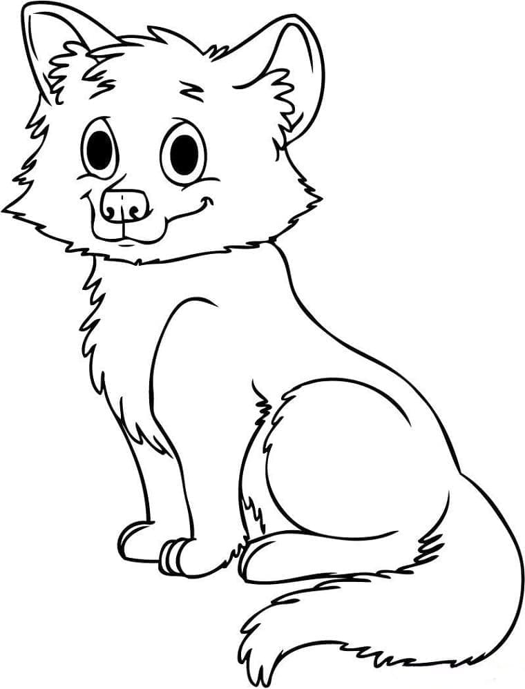 Desenho deUm Lobo Fofo para colorir