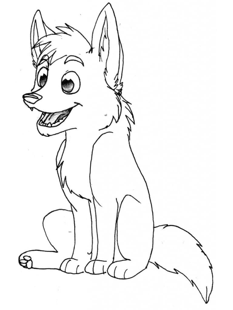 Desenho de Um Pequeno Lobo para colorir