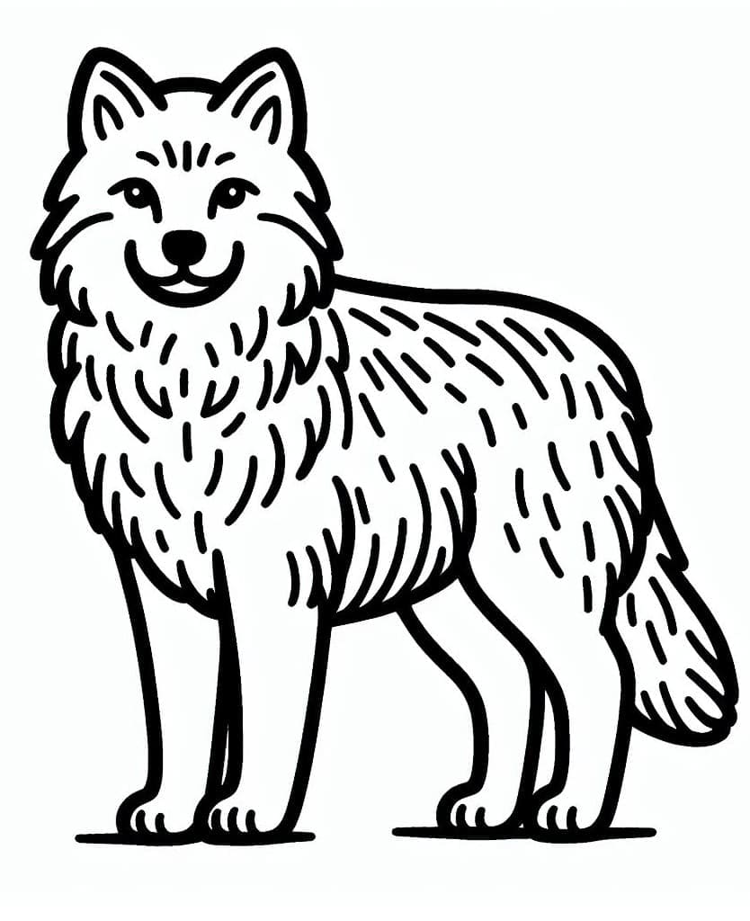 Desenho de Um Simples Lobo para colorir