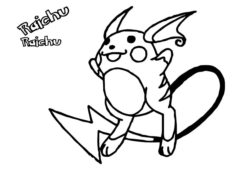 Desenho de Raichu de Pokemon para colorir