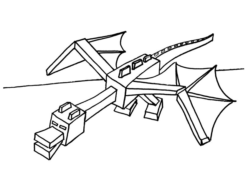 Desenho deMinecraft Ender Dragão para colorir