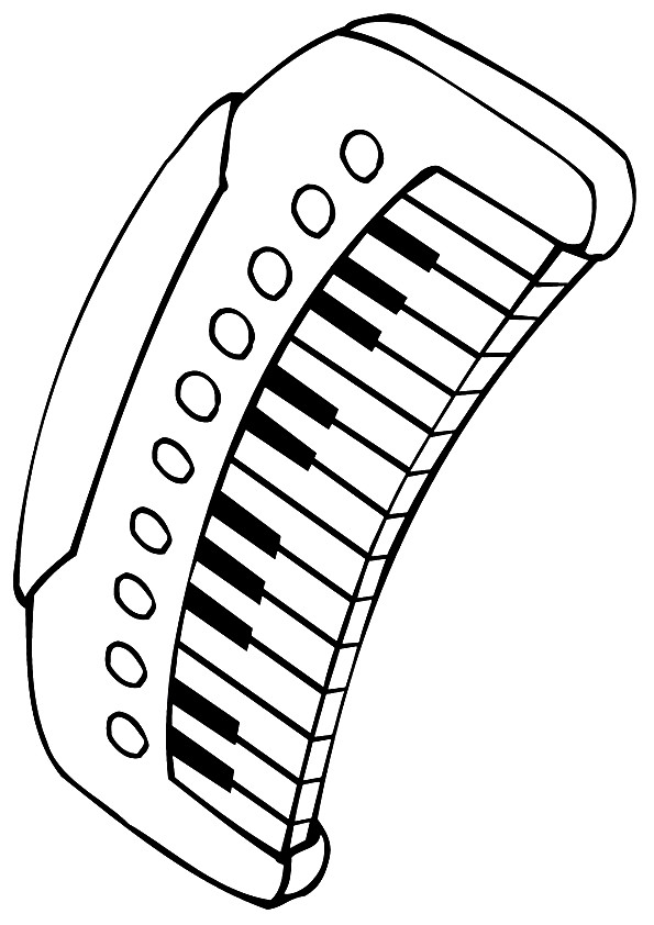 Desenho de Teclado Eletrônico para colorir