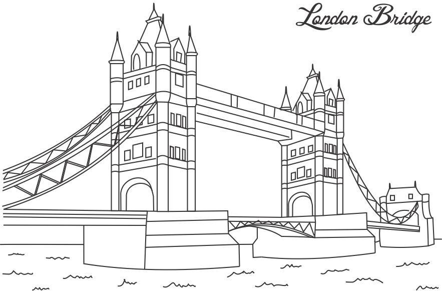 Desenho dePonte de Londres para colorir