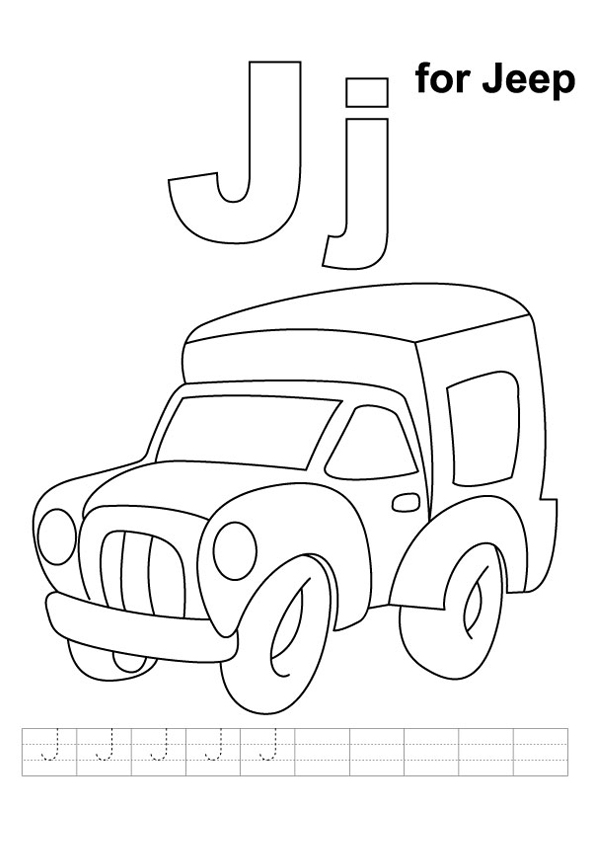 Desenho deJ For Jeep para colorir