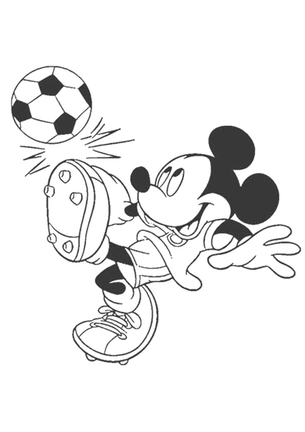 Desenho deMickey Mouse Jogando Futebol para colorir