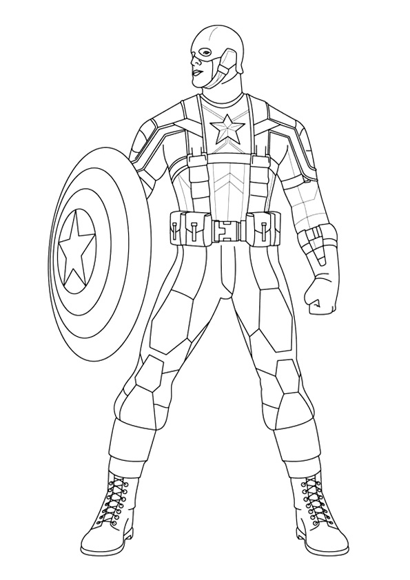 Desenho de Ousado Capitão America para colorir