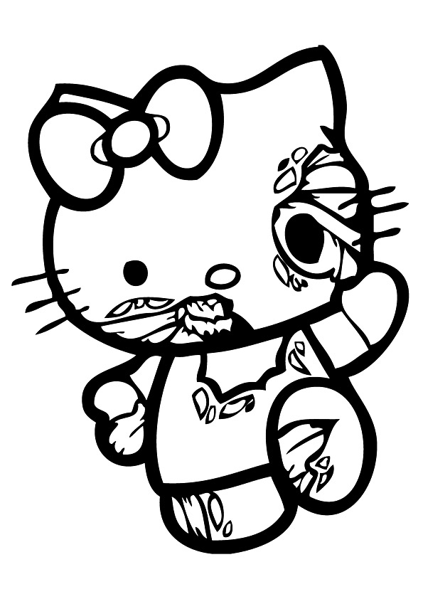 Desenho de Zumbi Olá Kitty para colorir