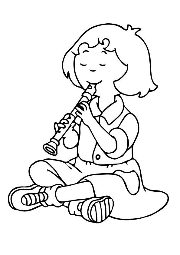 Desenho deSarah Tocando a Flauta para colorir