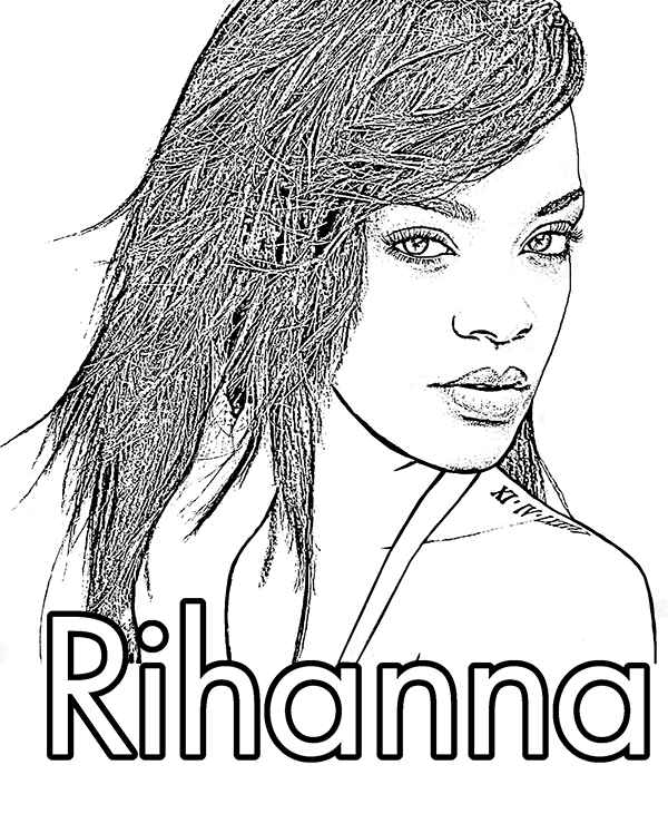 Desenhos de Rihanna para colorir