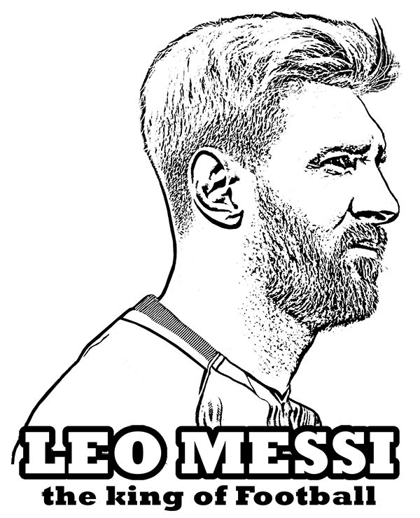 Desenho deLionel Messi o Rei do Futebol para colorir