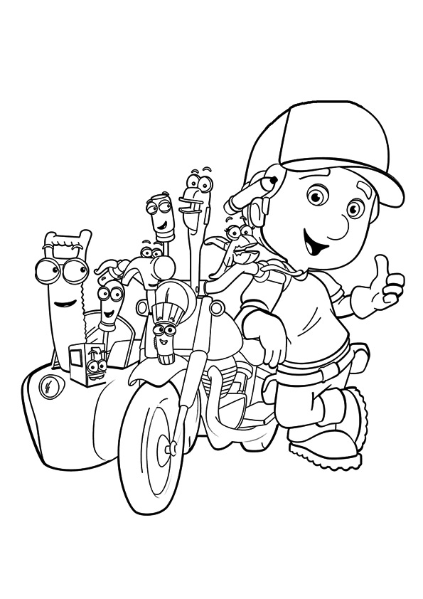 Desenho deHandy Manny com Moto para colorir