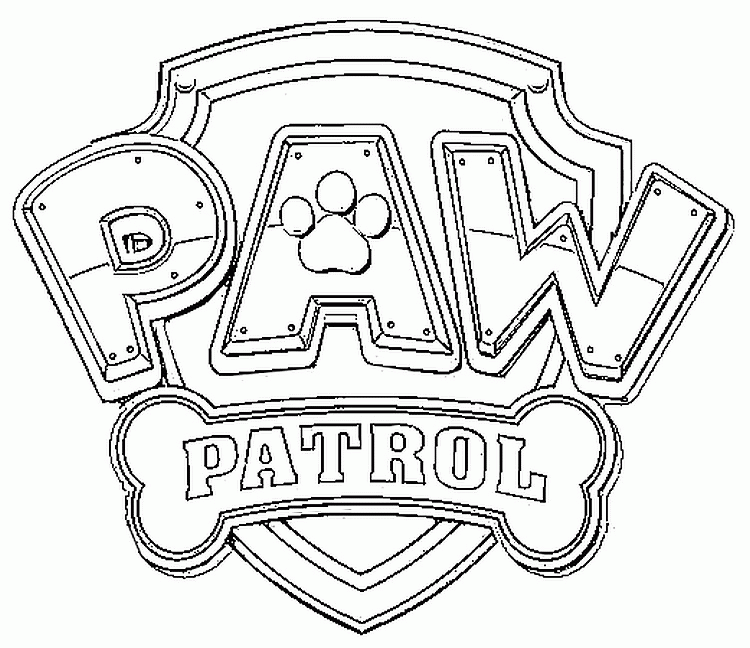 Desenho de Logotipo da Patrulha da Pata para colorir