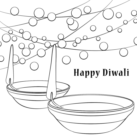 Desenhos de Diwali para colorir