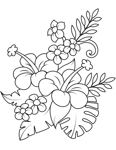 Desenhos de Hibisco para colorir