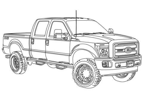 Desenho de2014 Ford F250 para colorir