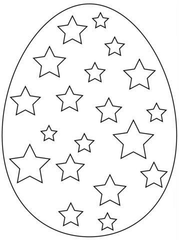 Desenho deOvo de Páscoa com Estrelas para colorir