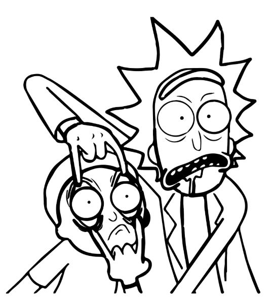 Desenhos de Rick e Morty para colorir