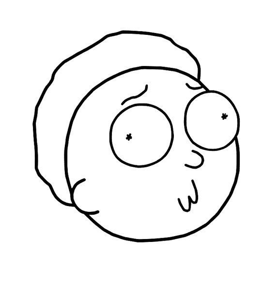 Desenho de Rosto de Morty para colorir