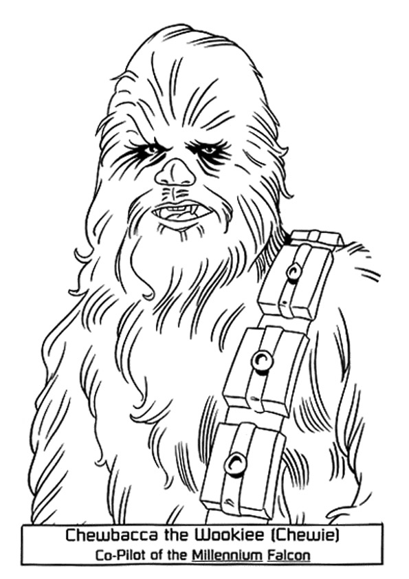 Desenho de Chewbacca Em Star Wars para colorir