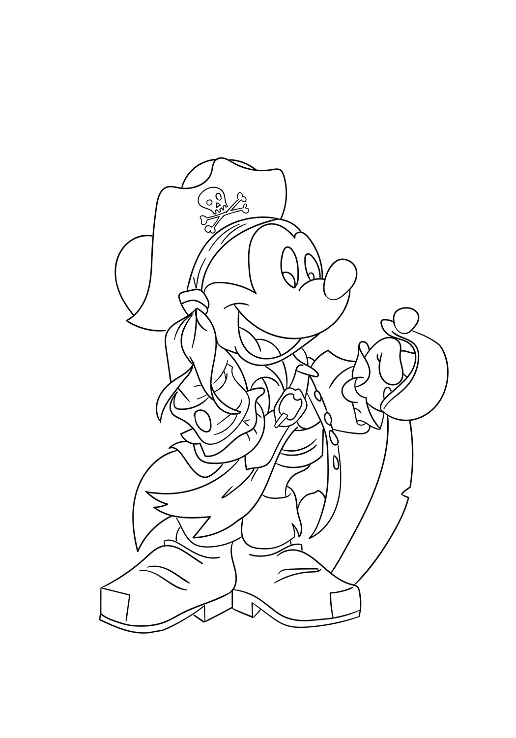 Desenho de Pirata Mickey Mouse para colorir