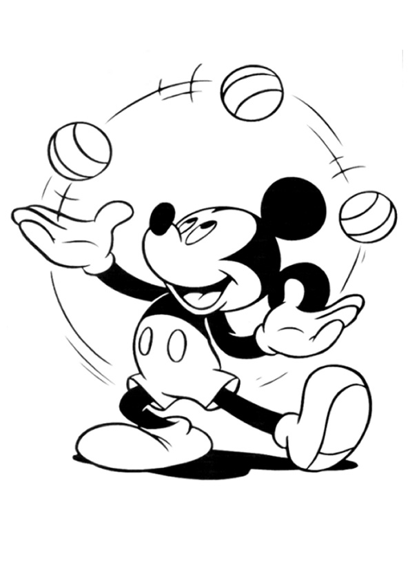 Desenho de Bolas de Malabarismo de Mickey para colorir