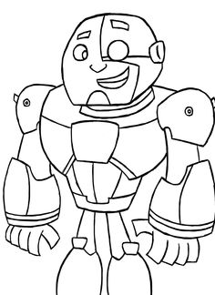 Desenho de Cyborg Feliz para colorir